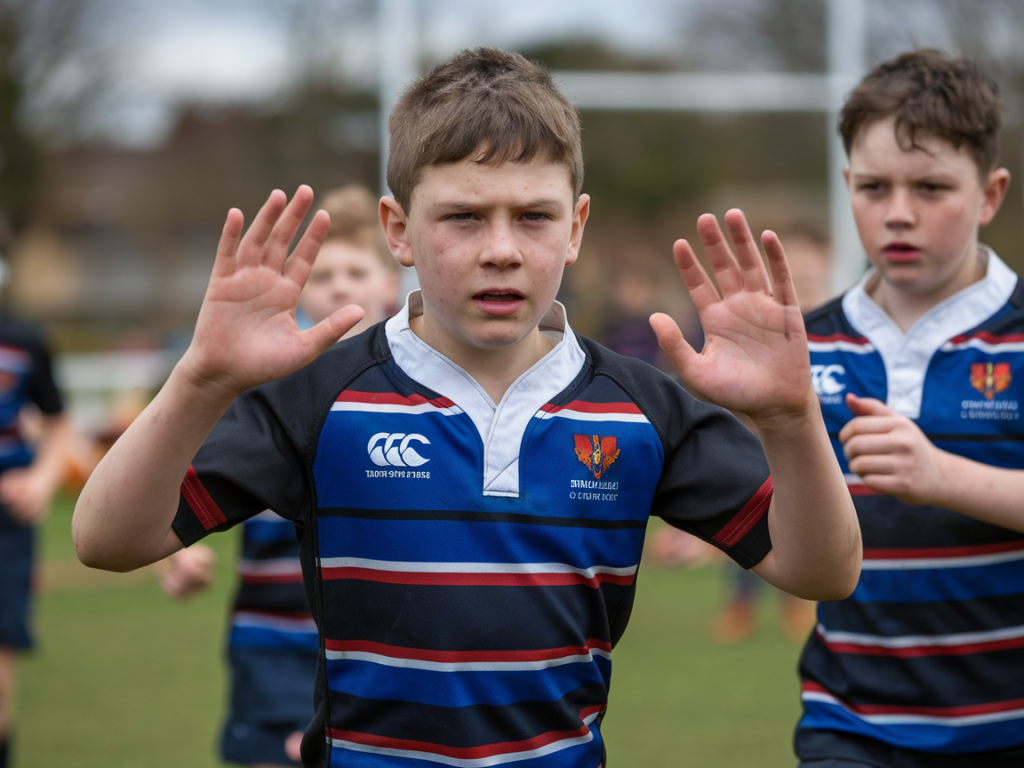 What specific defensive roles should a 12‑year‑old rugby centre learn to fast-track senior selection?